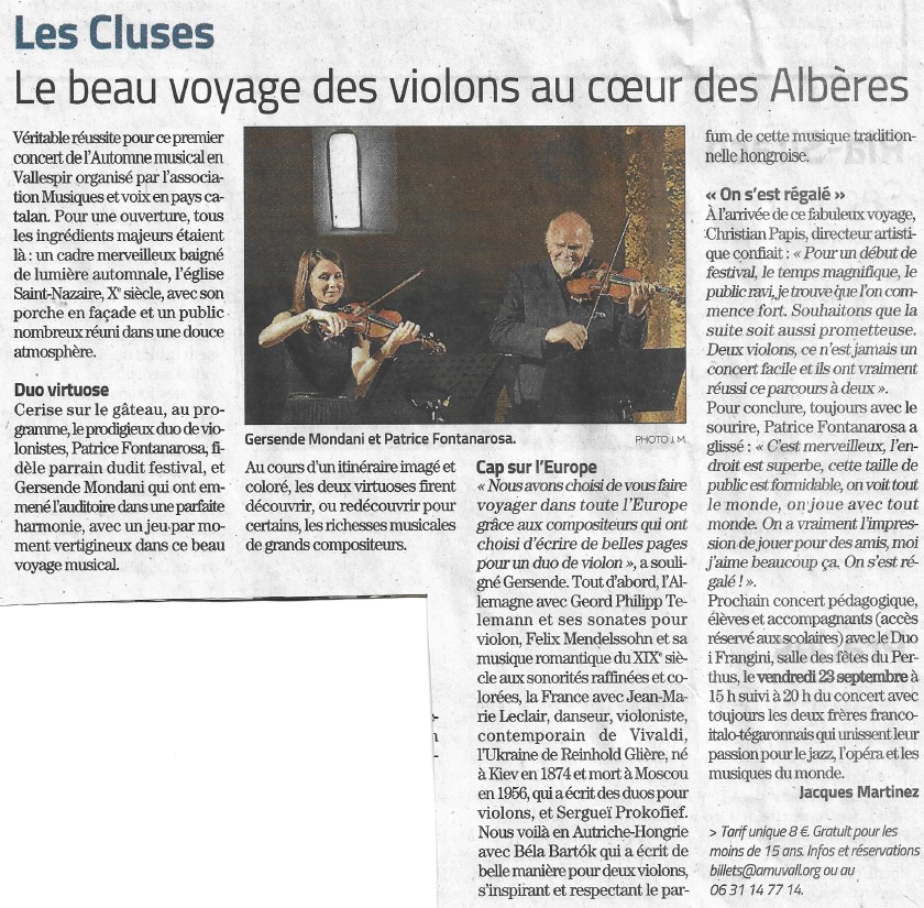 Article du journal L'Independent